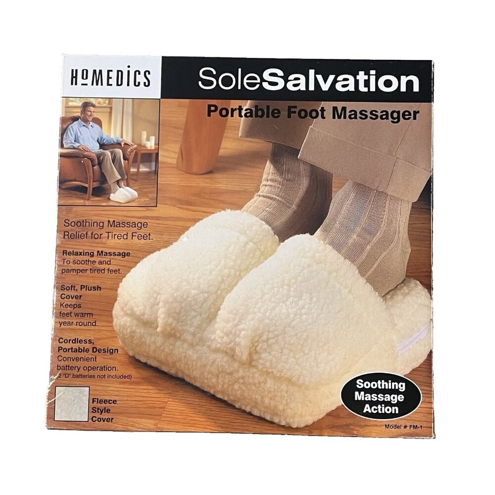 HoMedics Sole Salvation Portable Foot Massager Vibrating Battery Operated TESTED